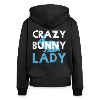 Rabbits - Women's Premium Organic Zip Hoodie - black - Back - Julia (174cm)