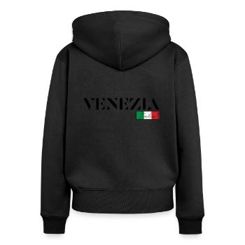VENISE VENEZIA ITALIA ITALIE VACANCES (b) - Sweat à capuche zippé Premium bio Femme - noir - Dos - Julia (174cm)