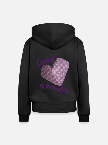 Herz zu nehmen - Frauen Premium Bio Zip Hoodie - Schwarz