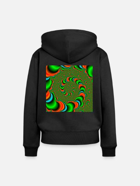 Fraktal #209 - Frauen Premium Bio Zip Hoodie - Schwarz