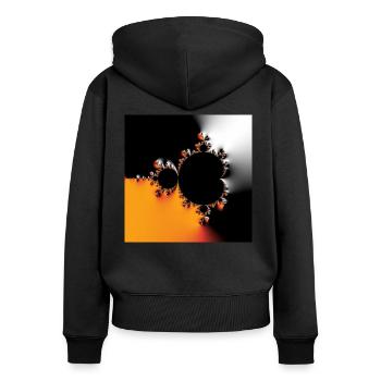 Fractale #43 - Sweat à capuche zippé Premium bio Femme - noir - Dos - Julia (174cm)