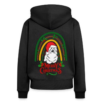 Doux Coton de Tuléar Noël - Sweat à capuche zippé Premium bio Femme - noir - Dos - Julia (174cm)