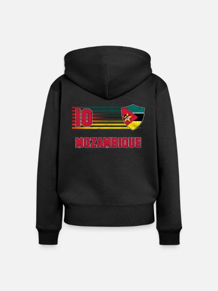 Mosambik - Frauen Premium Bio Zip Hoodie - Schwarz