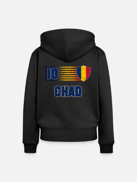 Tschad - Frauen Premium Bio Zip Hoodie - Schwarz