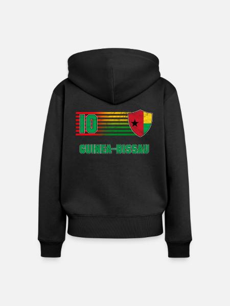 Guinea-Bissau - Frauen Premium Bio Zip Hoodie - Schwarz