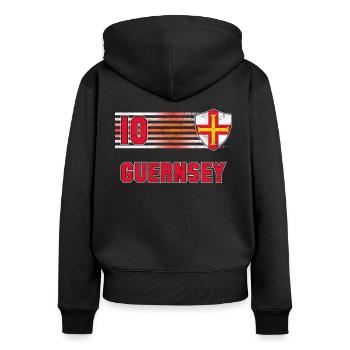 Guernsey - Women's Premium Organic Zip Hoodie - black - Back - Julia (174cm)
