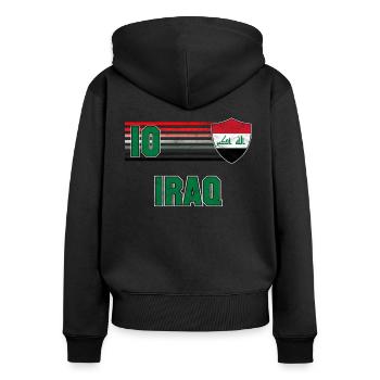 Iraq - Women's Premium Organic Zip Hoodie - black - Back - Julia (174cm)