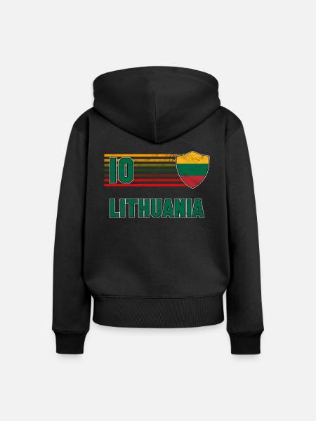 Litauen - Frauen Premium Bio Zip Hoodie - Schwarz