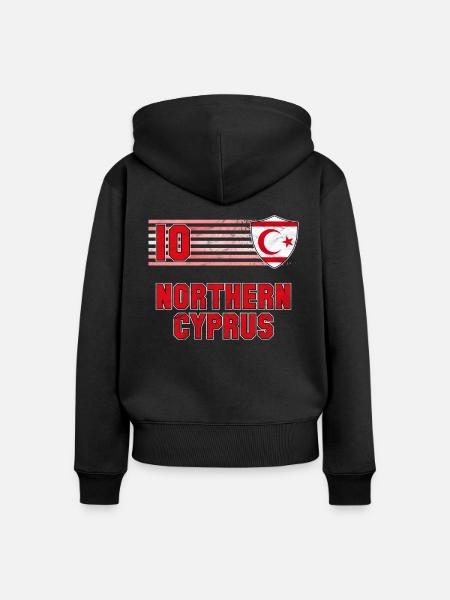 Nordzypern - Frauen Premium Bio Zip Hoodie - Schwarz
