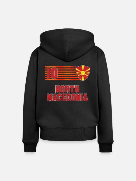Nordmazedonien - Frauen Premium Bio Zip Hoodie - Schwarz