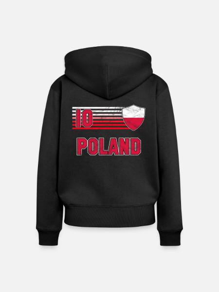 Polen - Frauen Premium Bio Zip Hoodie - Schwarz