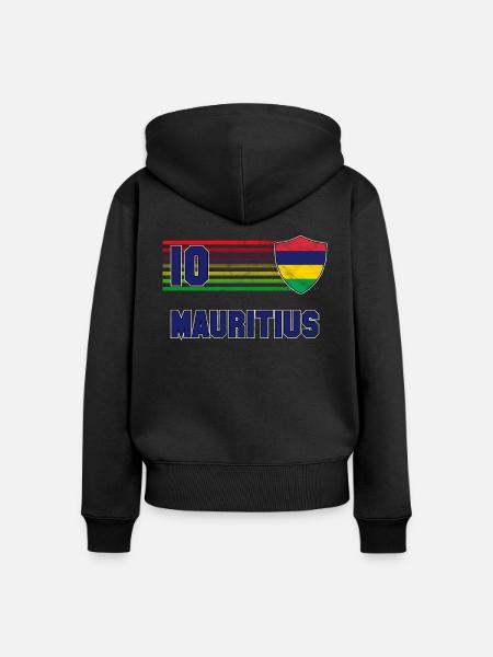 Mauritius - Frauen Premium Bio Zip Hoodie - Schwarz