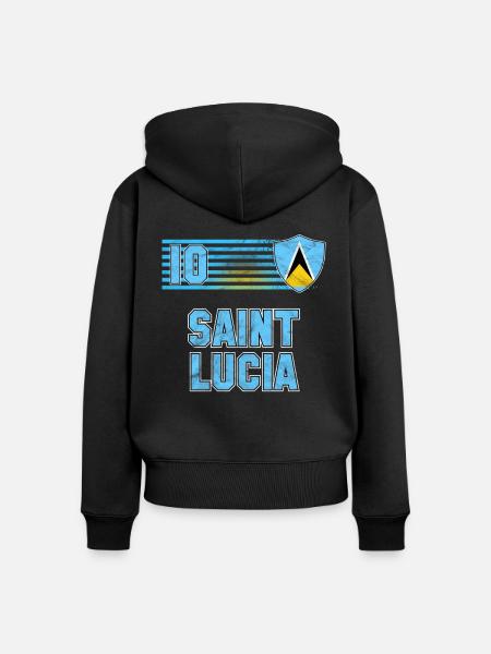 St. Lucia - Frauen Premium Bio Zip Hoodie - Schwarz