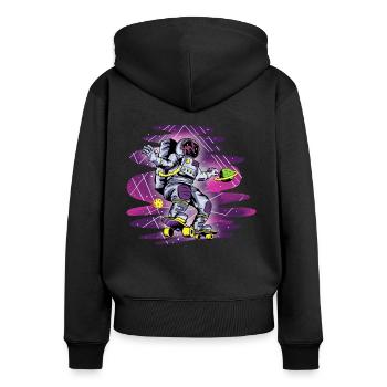 Astronaut - Women's Premium Organic Zip Hoodie - black - Back - Julia (174cm)