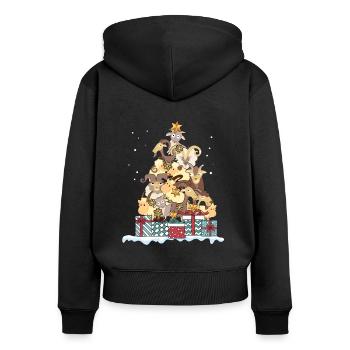 Ziegen Ziege Geiss Ziegenbock Weihnachten Geschenk - Frauen Premium Bio Zip Hoodie - Schwarz - Hinten - Julia (174cm)