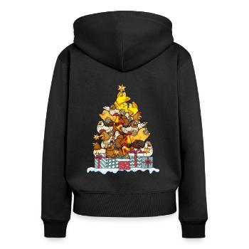 Huhn Hühner Kücken Geflügel Weihnachten Geschenk - Frauen Premium Bio Zip Hoodie - Schwarz - Hinten - Julia (174cm)