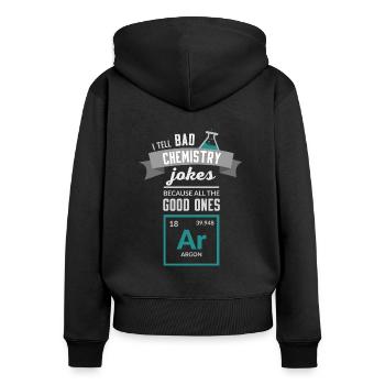 Chemie Chemiker Spruch Witze Argon Geschenk - Frauen Premium Bio Zip Hoodie - Schwarz - Hinten - Julia (174cm)