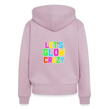 Glow Neon Party Fest Leuchten Crazy Geschenk - Frauen Premium Bio Zip Hoodie - Altrosa - Hinten - Julia (174cm)