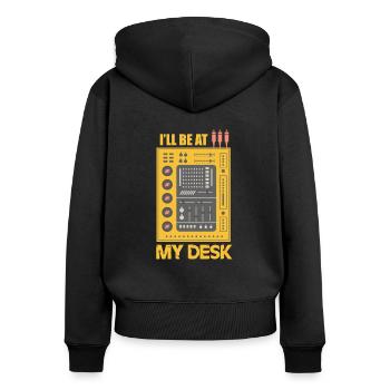 Audiophil Audioingenieur Audio Analog Geschenk - Frauen Premium Bio Zip Hoodie - Schwarz - Hinten - Julia (174cm)