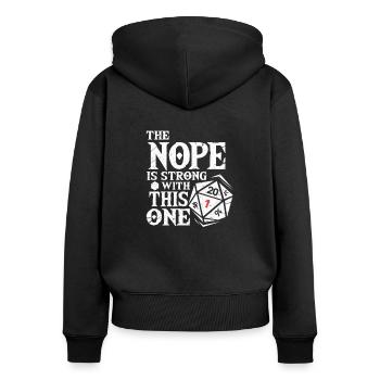 D20 Dice Fantasy Jeu de rôle Cadeau de jeu de rôle - Sweat à capuche zippé Premium bio Femme - noir - Dos - Julia (174cm)