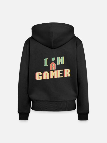 I am a Gamer - Frauen Premium Bio Zip Hoodie - Schwarz