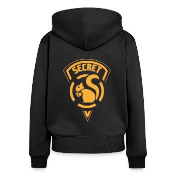 Société secrète agent secret détective espionnage - Sweat à capuche zippé Premium bio Femme - noir - Dos - Julia (174cm)