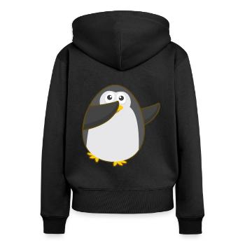PENGUIN DAB - Sweat à capuche zippé Premium bio Femme - noir - Dos - Julia (174cm)