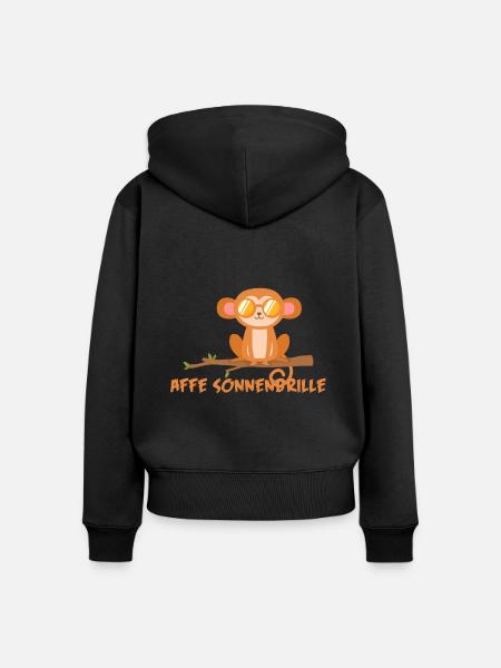 AFFE SONNENBRILLE - Frauen Premium Bio Zip Hoodie - Schwarz