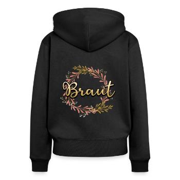 JGA Junggesellenabschied Polterabend Team Braut 21 - Frauen Premium Bio Zip Hoodie - Schwarz - Hinten - Julia (174cm)