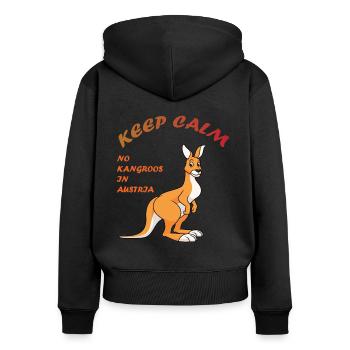 No kangaroos in Austria. Funny - Women's Premium Organic Zip Hoodie - black - Back - Julia (174cm)