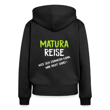 Matura 2020 Maturareise Nicht Erinnern - Frauen Premium Bio Zip Hoodie - Schwarz - Hinten - Julia (174cm)
