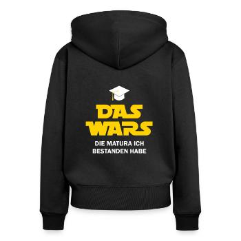 Das Wars Matura bestanden lustiger Spruch - Frauen Premium Bio Zip Hoodie - Schwarz - Hinten - Julia (174cm)