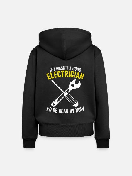 Elektriker Elektroinstallateur - Frauen Premium Bio Zip Hoodie - Schwarz