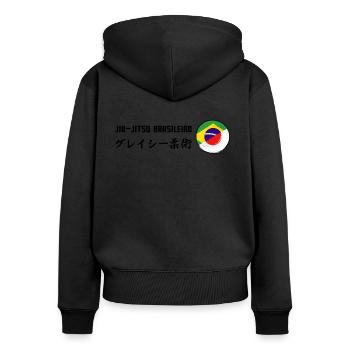 Jiu-Jitsu brésilien Brasileiro - Sweat à capuche zippé Premium bio Femme - noir - Dos - Julia (174cm)