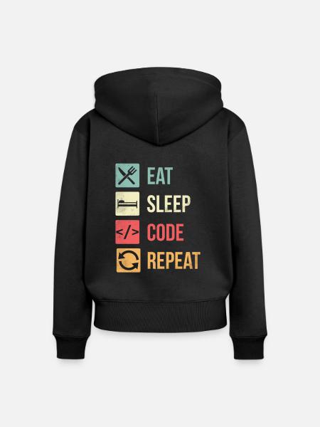 Software Engineer Codierung - Frauen Premium Bio Zip Hoodie - Schwarz