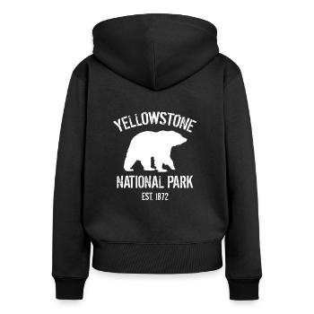 Yellowstone Dutton Ranch - Frauen Premium Bio Zip Hoodie - Schwarz - Hinten - Julia (174cm)