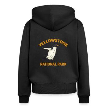 Pinguin im Yellowstone-Nationalpark - Frauen Premium Bio Zip Hoodie - Schwarz - Hinten - Julia (174cm)