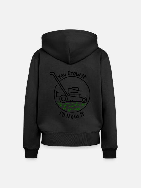 Rasenmäher Rasenpflege Geschenk - Frauen Premium Bio Zip Hoodie - Schwarz
