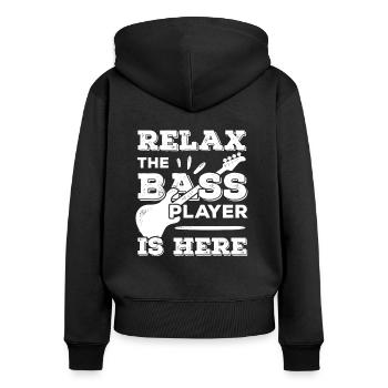 Bassist Bassgitarre Bass Bassgittarist Geschenk - Frauen Premium Bio Zip Hoodie - Schwarz - Hinten - Julia (174cm)