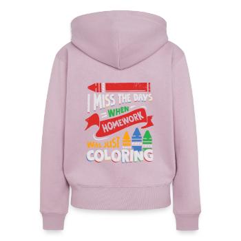 Homework School Student Gift - Women's Premium Organic Zip Hoodie - dusky pink - Back - Julia (174cm)