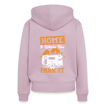 Motorhome Motorhome Camping Camper Gift - Women's Premium Organic Zip Hoodie - dusky pink - Back - Julia (174cm)