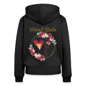 Bride, Gift, Wedding, Mother, Pregnant - Women's Premium Organic Zip Hoodie - black - Back - Julia (174cm)