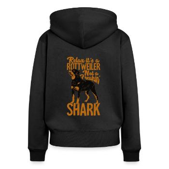 Rottweiler chien maîtresse cadeau de maître - Sweat à capuche zippé Premium bio Femme - noir - Dos - Julia (174cm)