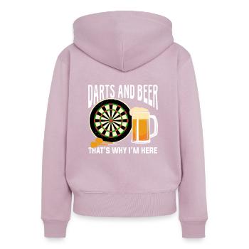 Darts Darts Beer Darts Player Gift - Women's Premium Organic Zip Hoodie - dusky pink - Back - Julia (174cm)
