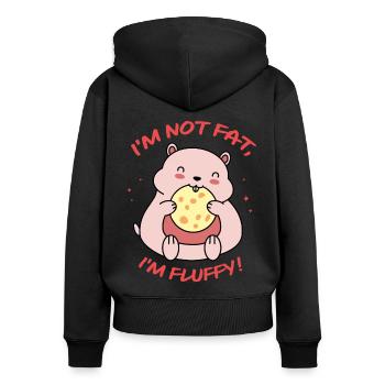I'm Not Fat Im Fluffy Hamster Lover Hamster Owner - Frauen Premium Bio Zip Hoodie - Schwarz - Hinten - Julia (174cm)