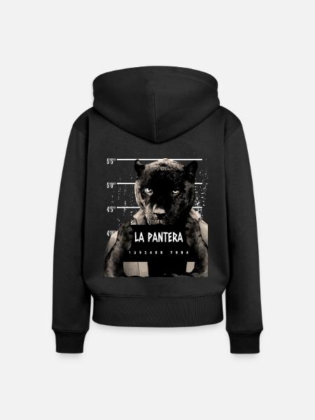 Animal Print Schwarzer Panther - Frauen Premium Bio Zip Hoodie - Schwarz