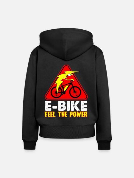 Elektro Fahrrad Ebike - Frauen Premium Bio Zip Hoodie - Schwarz