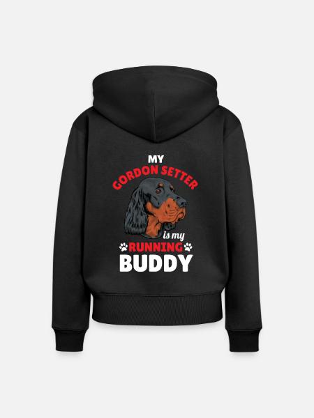 Gordon Setter - Frauen Premium Bio Zip Hoodie - Schwarz
