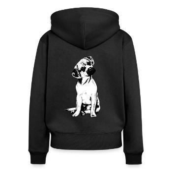 Puggle Beagle Pug - Sweat à capuche zippé Premium bio Femme - noir - Dos - Julia (174cm)