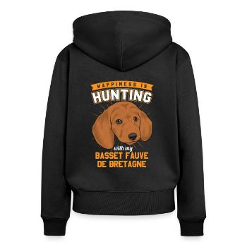Basset Fauve de Bretagne - Women's Premium Organic Zip Hoodie - black - Back - Julia (174cm)